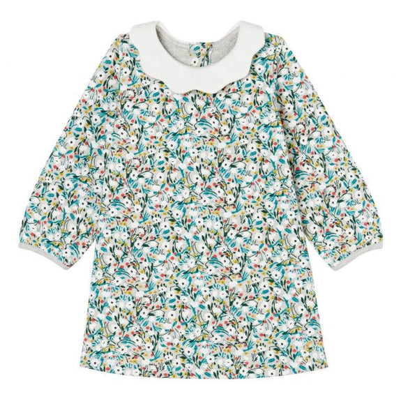 LS Floral Collar Dress