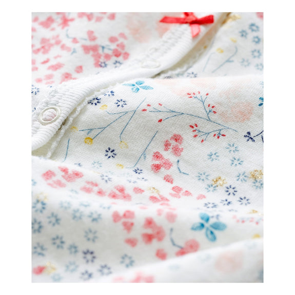LS Snap Floral Footed Pajamas