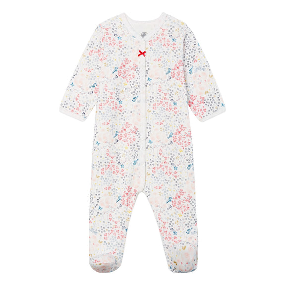 LS Snap Floral Footed Pajamas
