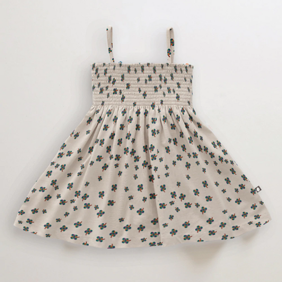 Smocked Dress Gardenia Clover