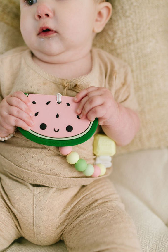 Silicone Teether Holder Set - Watermelon