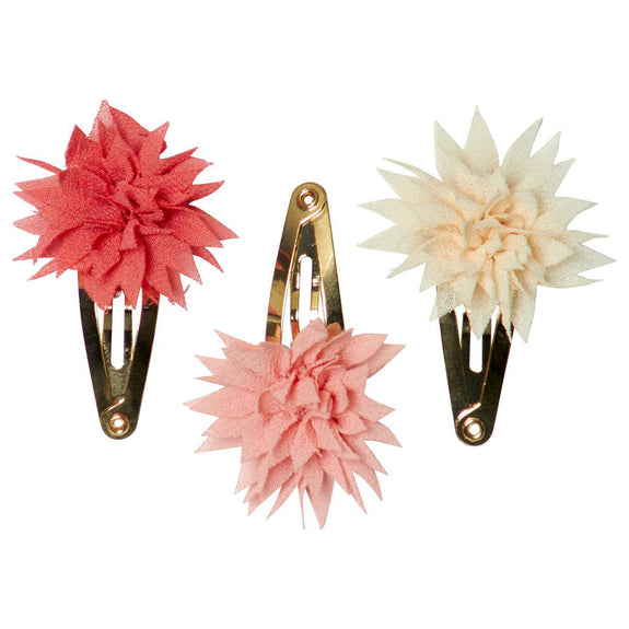 Mini Dahlia Flower Clips Tricolor Berry