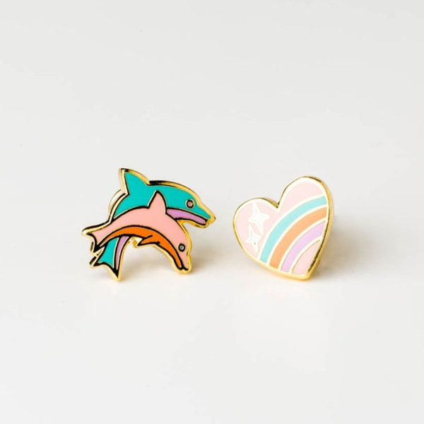 Heart Dolphin Earrings