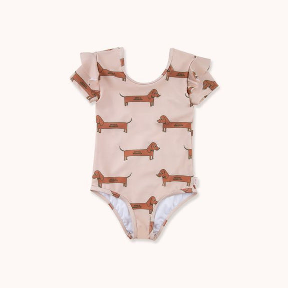 Il Bassotto Frills Swimsuit Nude Cinnamo
