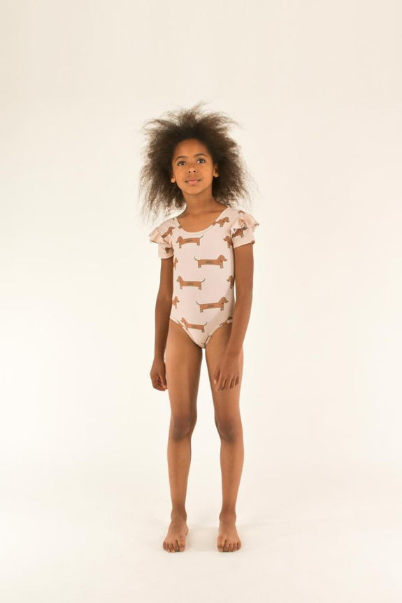 Il Bassotto Frills Swimsuit Nude Cinnamo