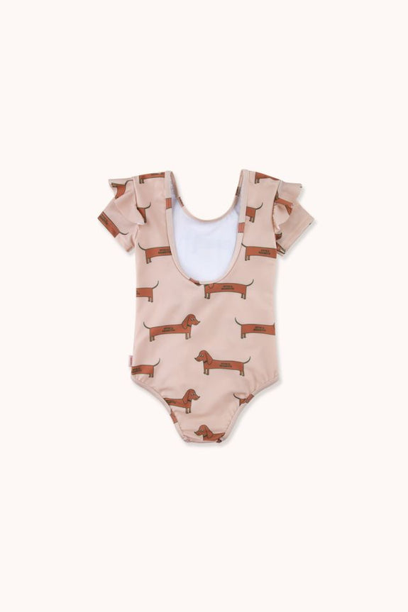 Il Bassotto Frills Swimsuit Nude Cinnamo