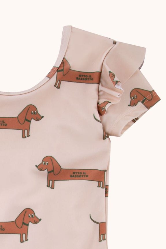 Il Bassotto Frills Swimsuit Nude Cinnamo