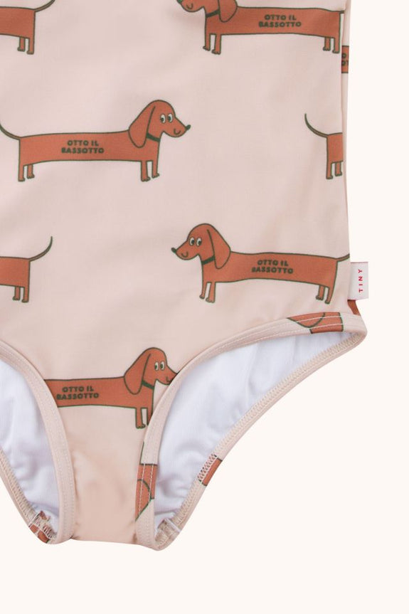 Il Bassotto Frills Swimsuit Nude Cinnamo