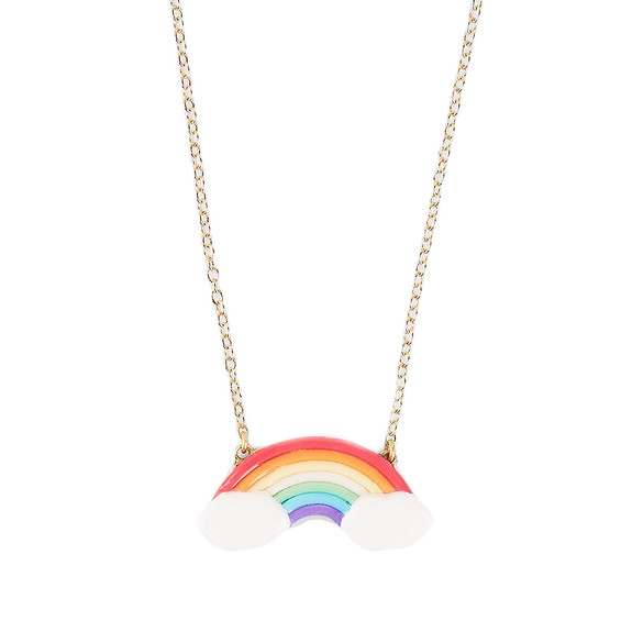 Rainbow Polymer Clay Necklace