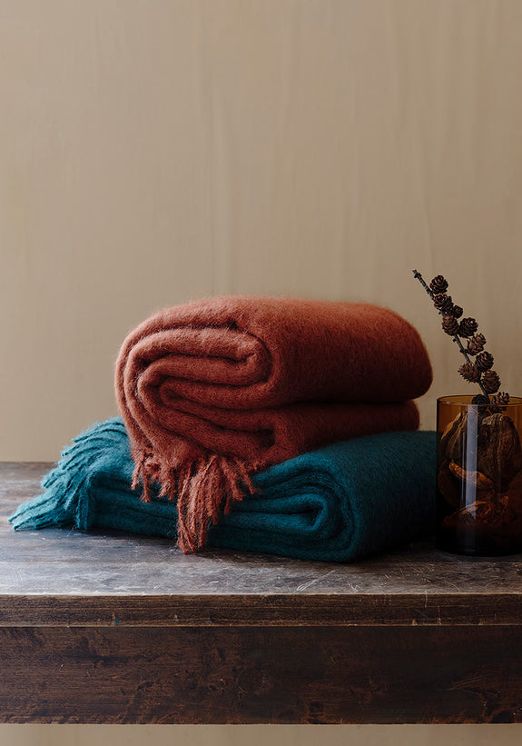 SAAGA UNI Mohair Blanket (Rose)