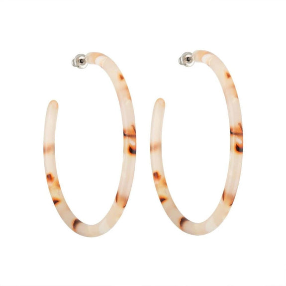 Large Hoops in Blush Tortoise
