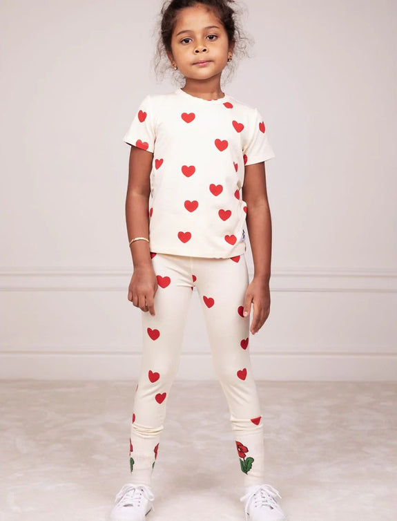 Hearts Leggings (Off White)