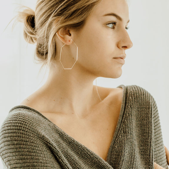 Harlow Octagon Hoop Earrings