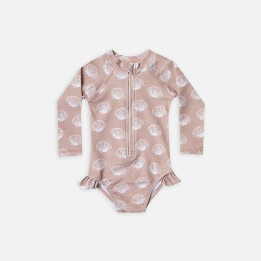 Rashguard One Piece Swimsuit - Seashell