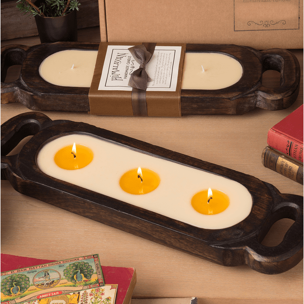 Red Currant 19" Wooden Candle Tray