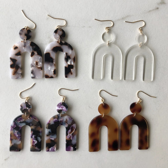 Harlow Resin Solid Circle with U Earrings