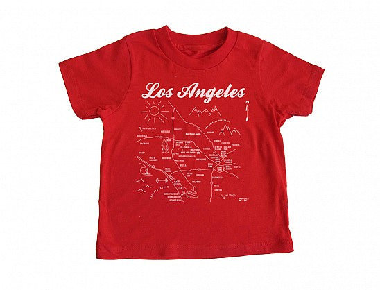 Los Angeles Map Tee - Red