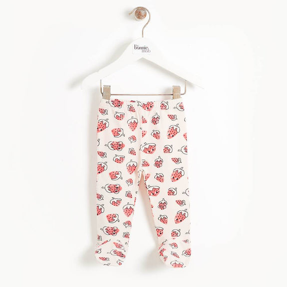 Wrap Top & Footie Legging - Strawberry