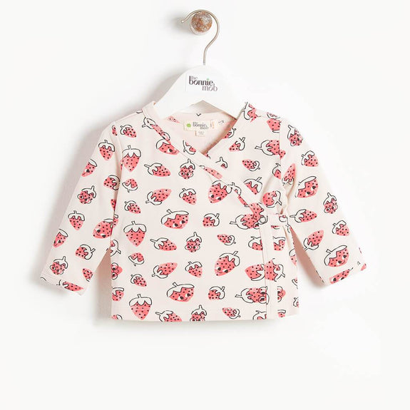 Wrap Top & Footie Legging - Strawberry