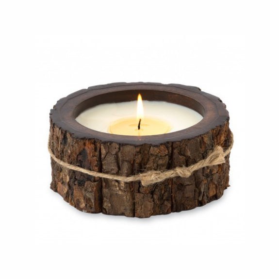 Tree Bark Candle Pot - Grapefruit Pine