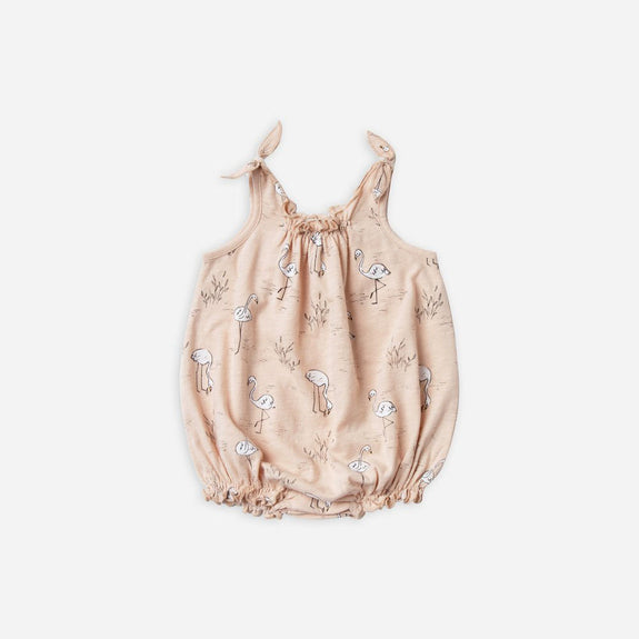 Rylee Flamingo Tie Onesie Blush