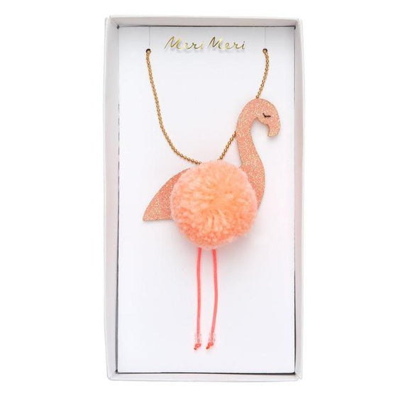 Flamingo Pompom Necklace