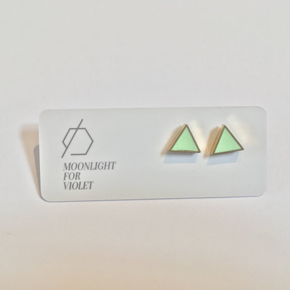 Brass & Clay Triangle Studs - Various