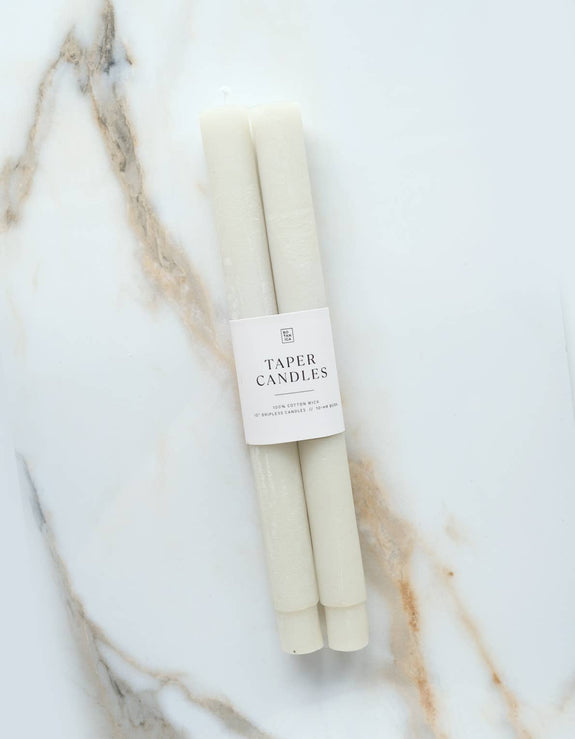 Taper Candle Pair, Neutral