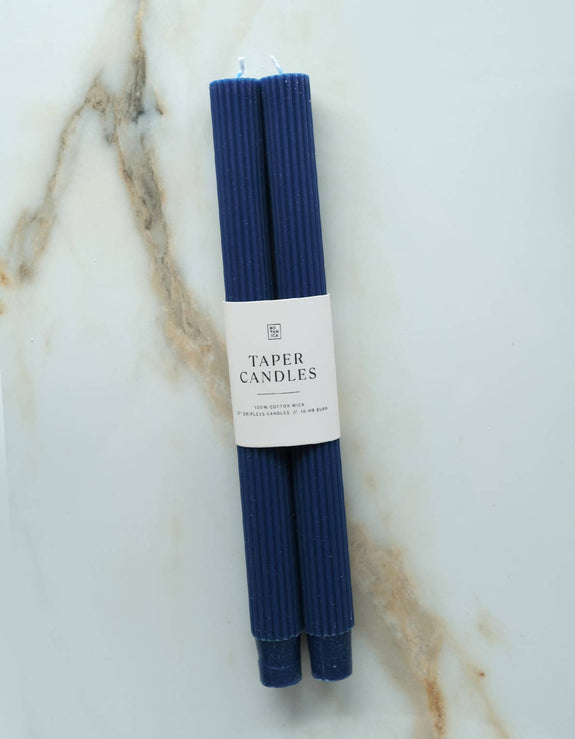 Taper Candle Pair, Navy