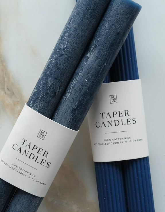 Taper Candle Pair, Navy