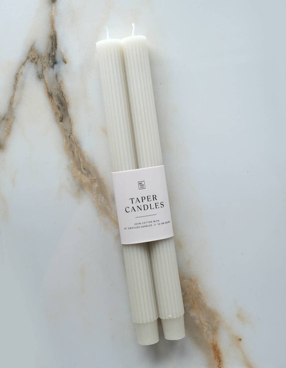 Taper Candle Pair, Neutral