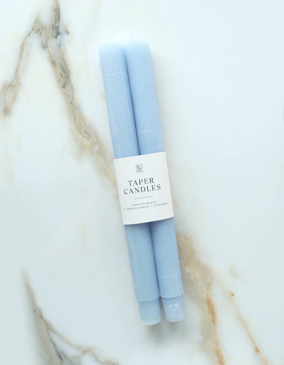 Taper Candle Pair, Cornflower Blue
