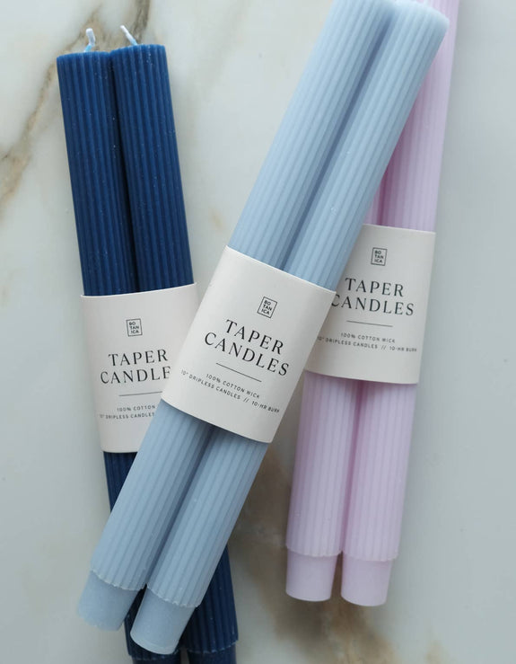 Taper Candle Pair, Cornflower Blue