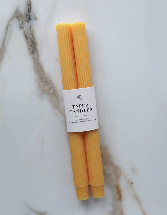 Taper Candle Pair, Goldenrod