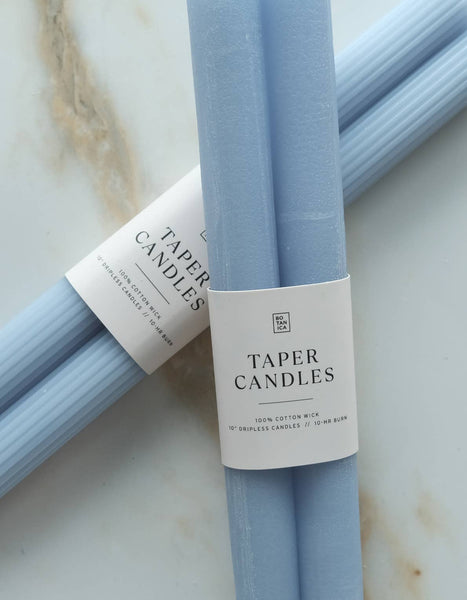 Taper Candle Pair, Cornflower Blue