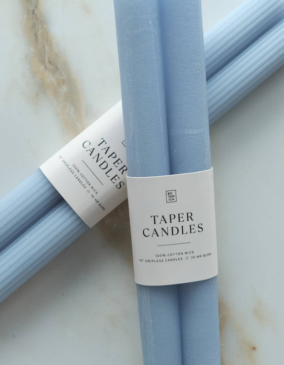 Taper Candle Pair, Cornflower Blue