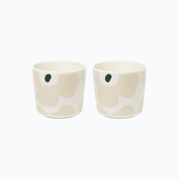 Unikko coffee cup set (2 pc, beige, green)