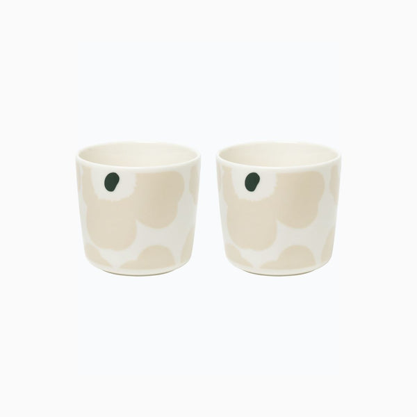 Unikko coffee cup set (2 pc, beige, green)