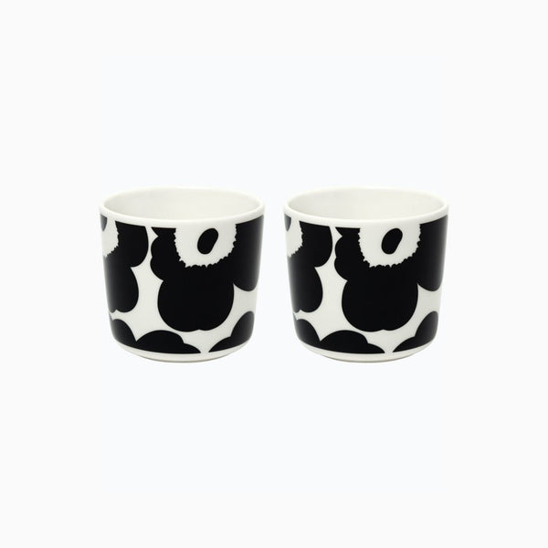 Unikko coffee cup set (2 pc, white black)