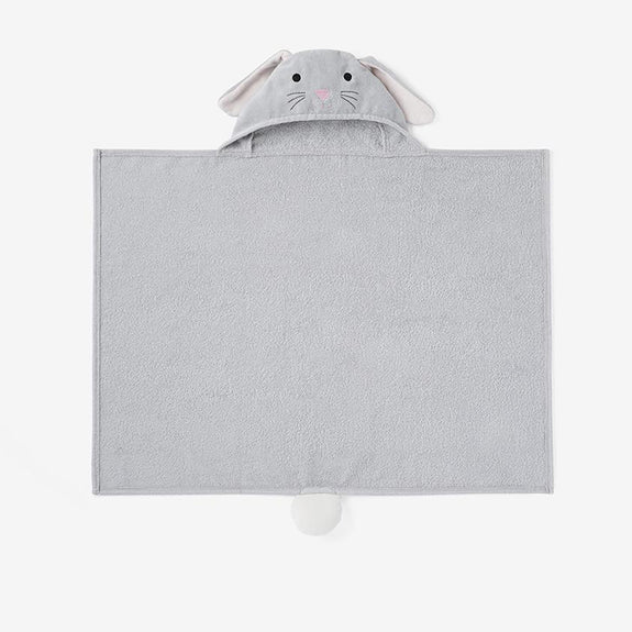 Gray Bunny Hooded Baby Barth Wrap