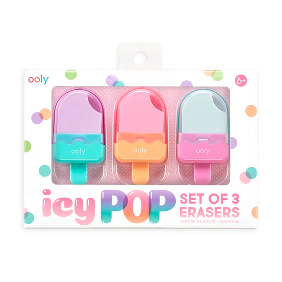Icy Pop Erasers - Set of 3