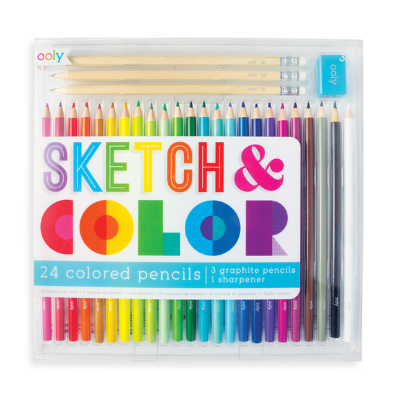 Sketch And Color Colored Pencil Set - 28 Piece Set
