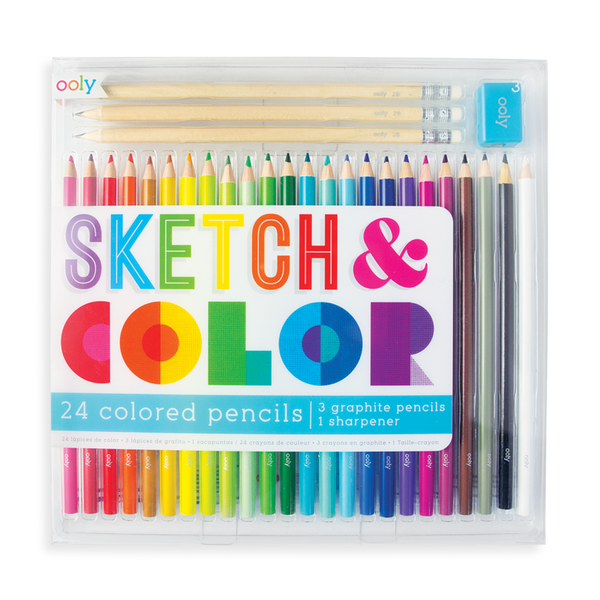 Sketch And Color Colored Pencil Set - 28 Piece Set