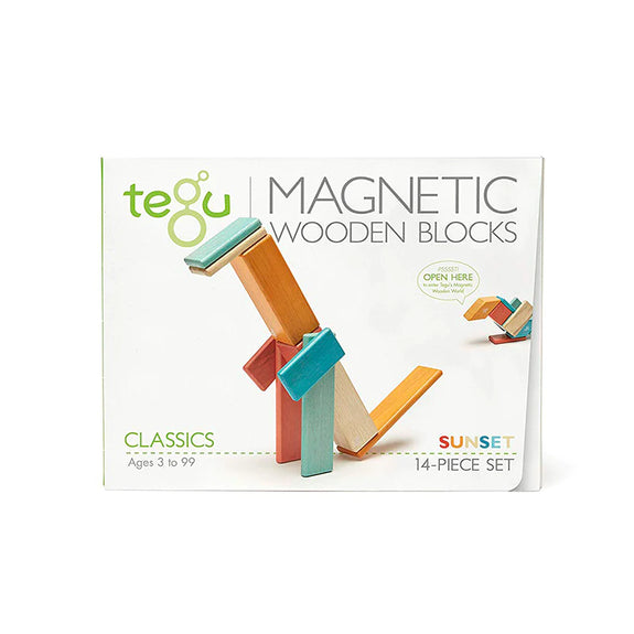 Magnetic Wooden Blocks 14 Pieces - Sunset