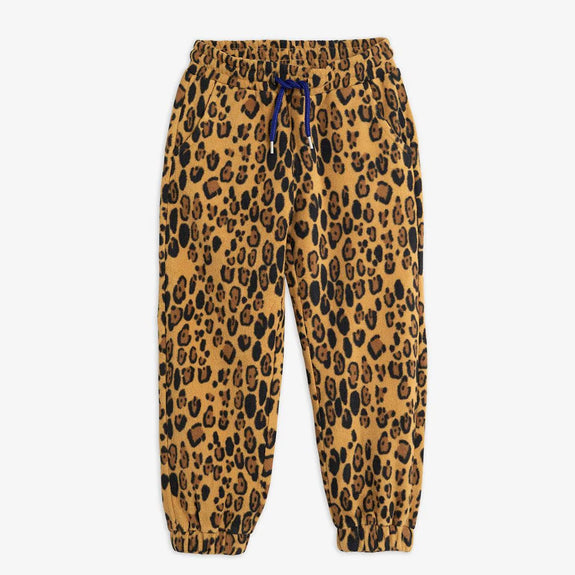 Leopard Fleece Trousers (Beige)