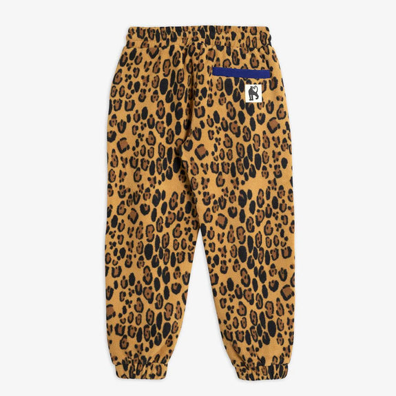 Leopard Fleece Trousers (Beige)