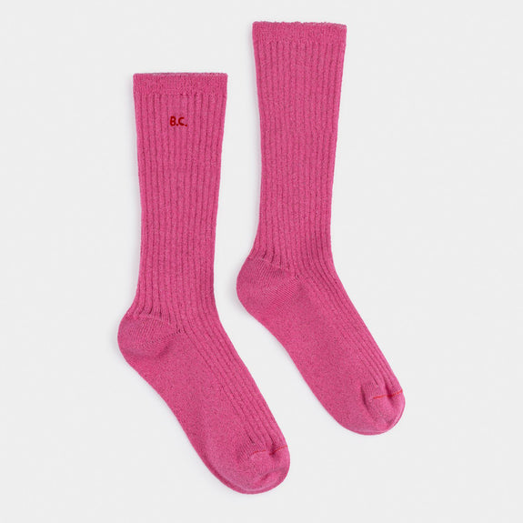 Pink Lurex Socks
