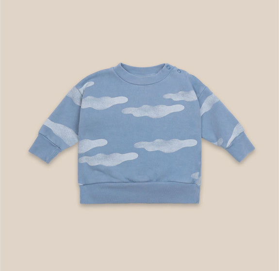 Round Neck Sweatshirt - All Over Clouds