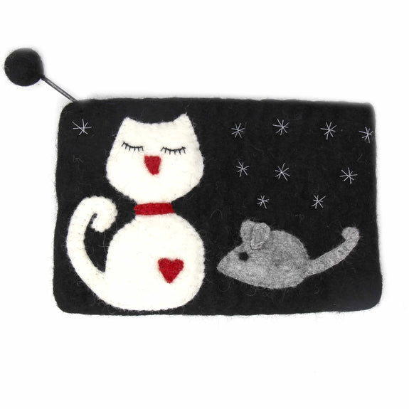 Felt Coin Purse - Cat & Mouse