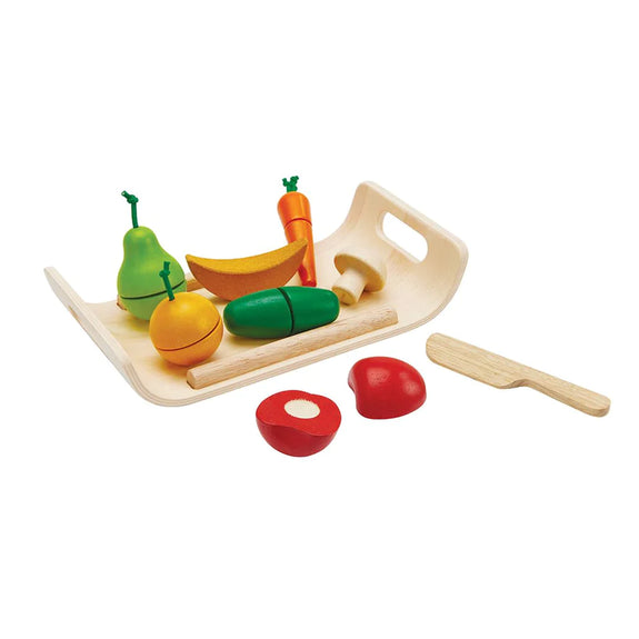 Wooden Assorted Fruit and Vegetable Food Set